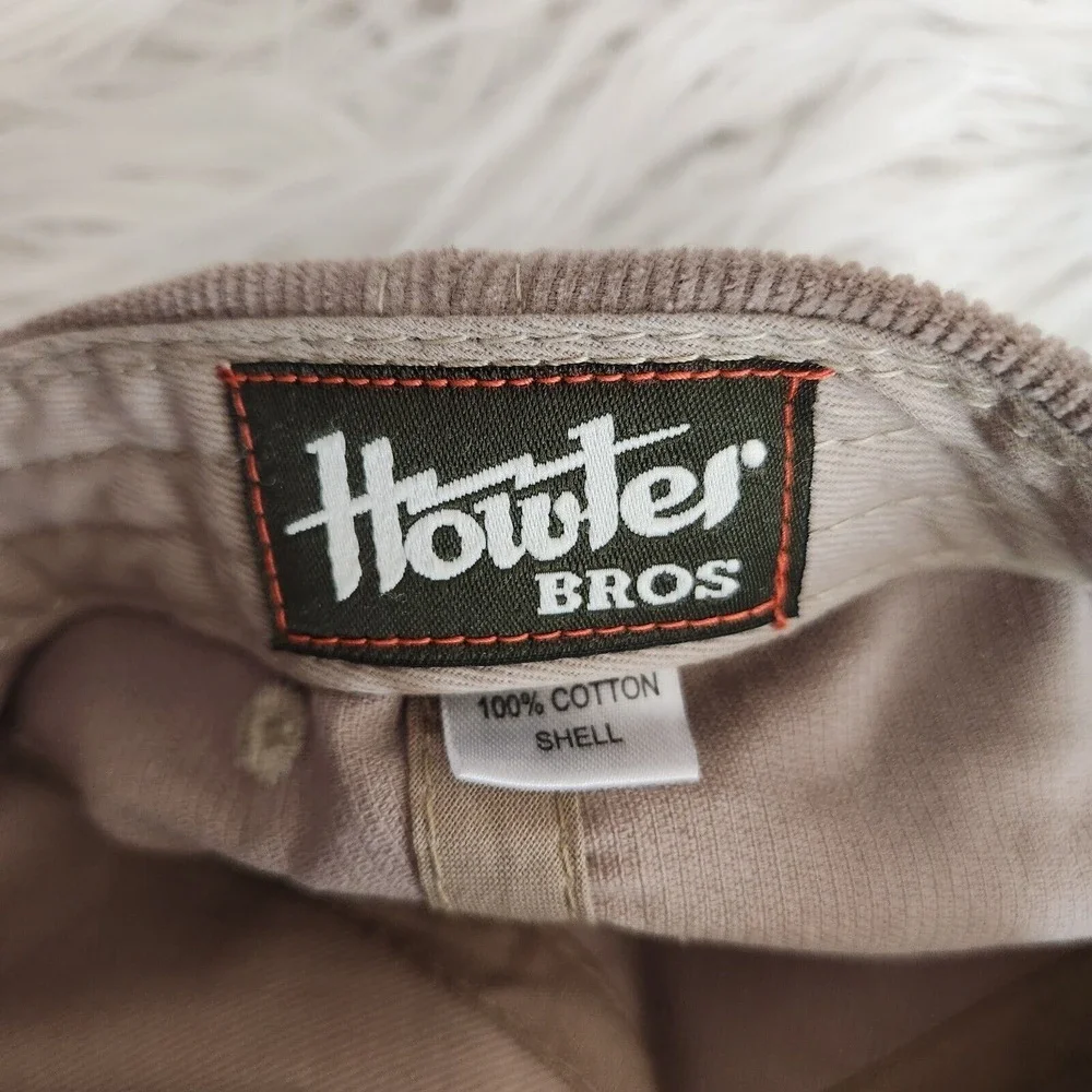 Howler Brothers Pineapple Badge Snapback Hat Cap Mens Beige Wale Cord Adjustable